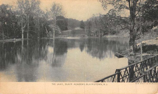 Blairstown New Jersey Blair Academy Lake Antique Postcard K107844