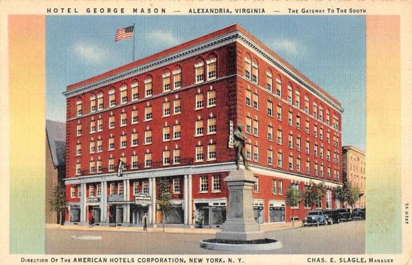 Alexandria Virginia Hotel George Mason Street View Antique Postcard K107880