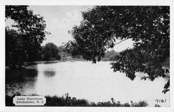 Swedesboro New Jersey Lake Narriticon Waterfront Antique Postcard K107950