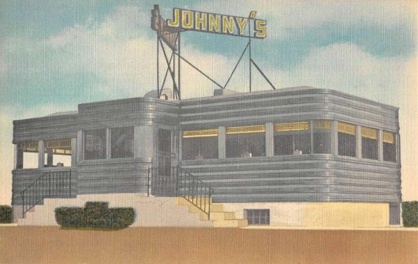 Somerville New Jersey Johnnys Diner Street View Antique Postcard K7876429