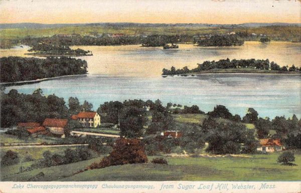 Webster Massachusetts Lake Charco from Sugar Loaf Hill Postcard JA7471878