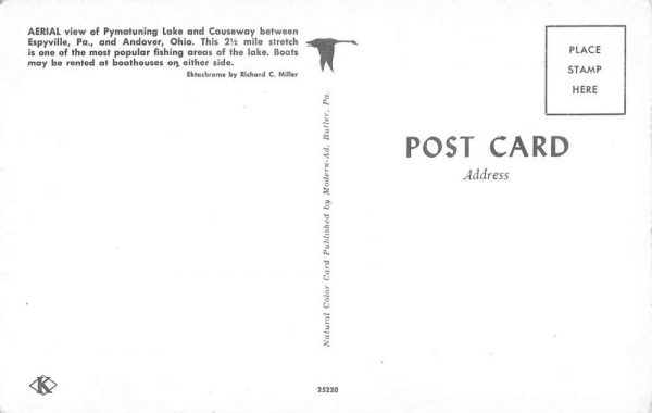 Espyville Pennsylvania & Andover Ohio aerial view vintage pc Z51231 - Image 2