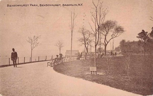 Brooklyn New York Bensonhurst Park "No Dogs Allowed" Vintage Postcard JB627521