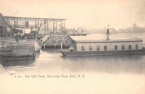 Brooklyn New York Navy Yard Old Ferry Vintage Postcard JB627536