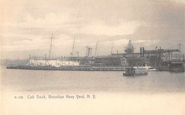 Brooklyn New York Navy Yard Cob Dock Vintage Postcard JB627537