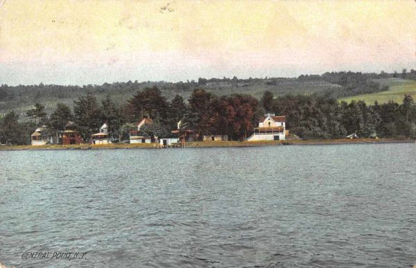 Central Point New York Water Front Birds Eye View Vintage Postcard JD933475