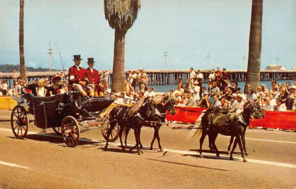 Santa Barbara California Fiesta Time Governor float vintage pc ZA440873