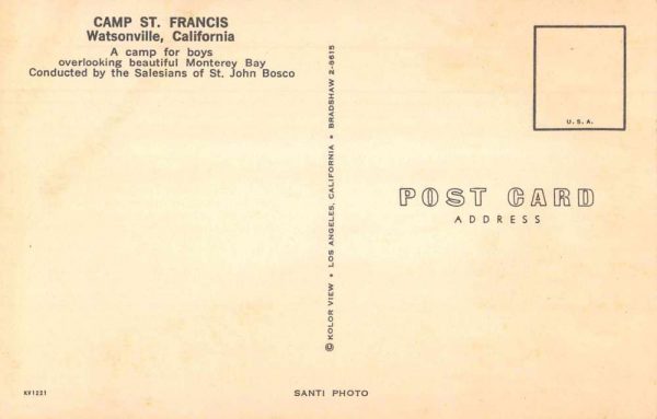 Watsonville California Camp St Francis Monterey Bay Beach Postcard JE229176 - Image 2