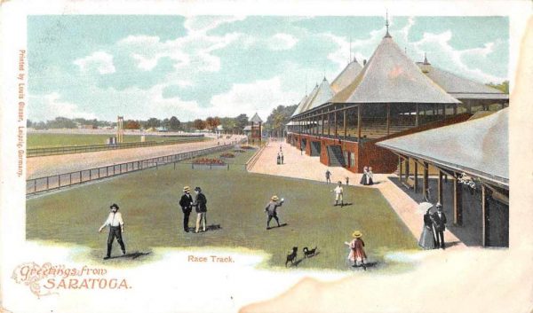 Saratoga New York Race Track Grand Stand Private Mail Postcard JE229425