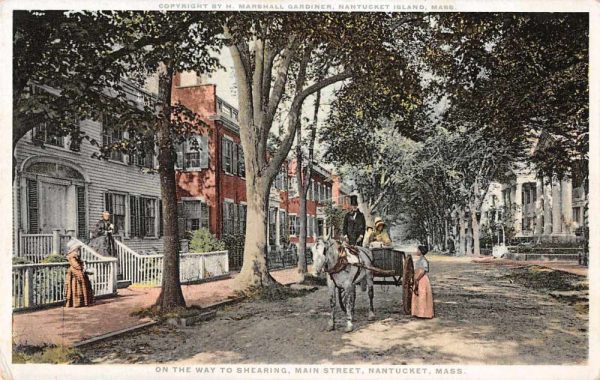 Nantucket Massachusetts Main Street Horse Carriage Vintage Postcard JE229432