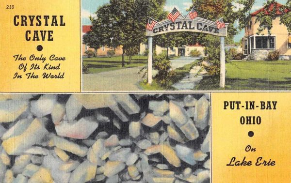 Put-in-Bay Ohio Crystal Cave Entrance Vintage Postcard JE229501