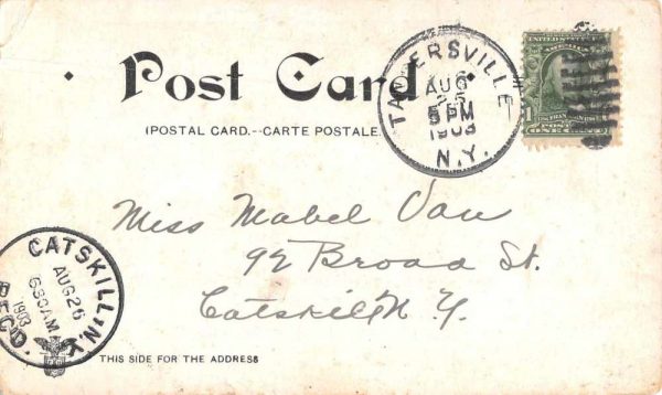 Tannersville New York Greetings from the Camp Canoeing Postcard JE229614 - Image 2