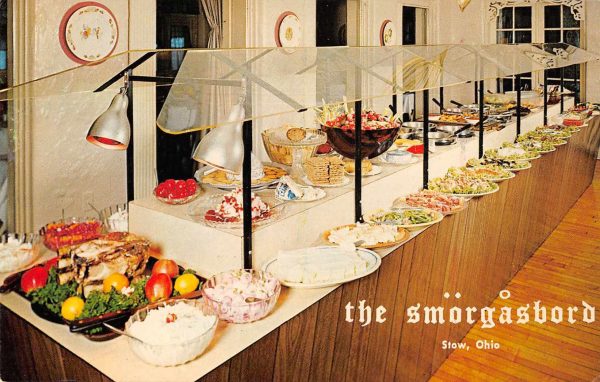 Stow Ohio The Smorgasbord Restaurant Vintage Postcard JE229829