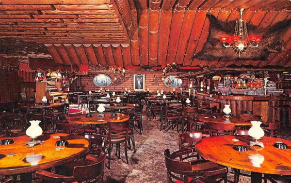 San Gabriel California North Woods Inn Dining Room Vintage Postcard JE229831