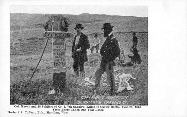 Sheridan Wyoming Custer Battle Marker Memorial Vintage Postcard JF686428