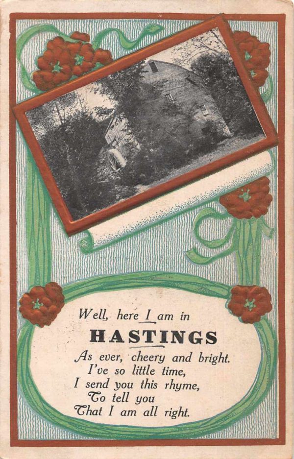 Hastings West Virginia Old Mill and Poem Vintage Postcard JF686857