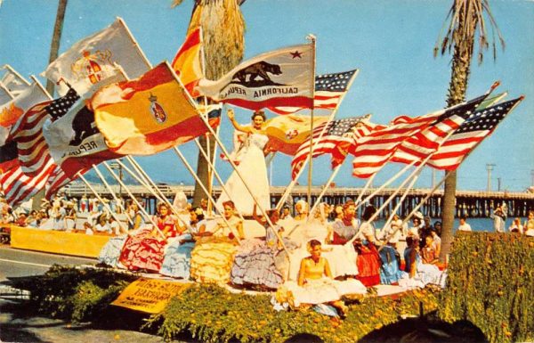 Santa Barbara California Miss Santa Barbara Queen on float vintage pc ZA440869