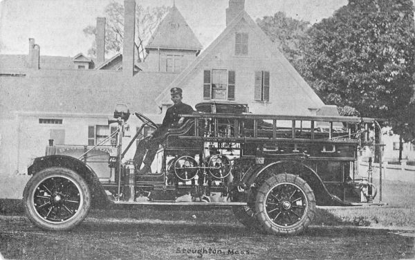 Stoughton Massachusetts Fire Dept Truck Vintage Postcard JE359445