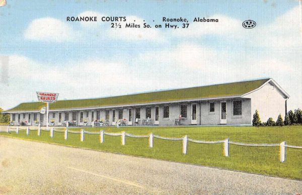 Roanoke Alabama Roanoke Courts Vintage Postcard JE359785