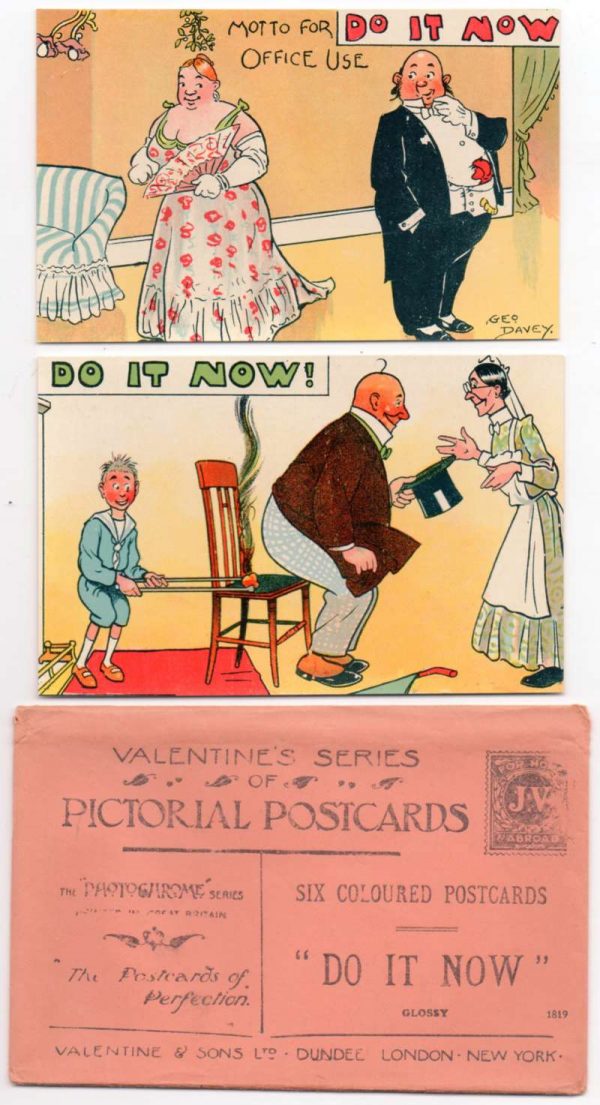 Set of 6 with Wrapper "Do it Now" Comic Golf Cricket Sports Postcards JF685310 - Image 2