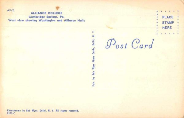 Cambridge Springs Pennsylvania Alliance College Scenic View Postcard JF685430 - Image 2