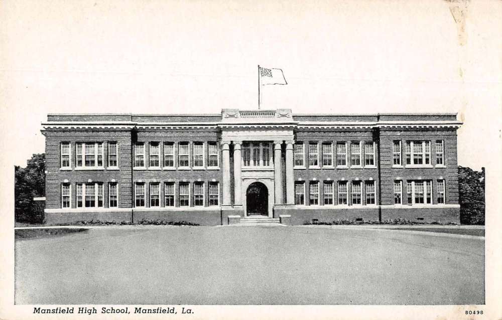 Mansfield Louisiana High School Front View Vintage Postcard JF685566