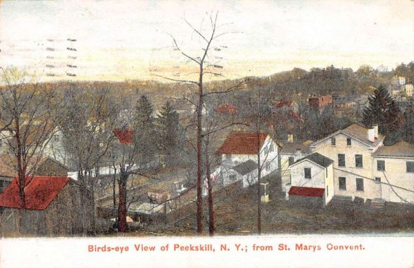 Peekskill New York birds eye view from St. Mary's Convent antique pc ZA441333