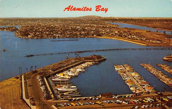 Alamitos Bay California panoramic aerial view of area vintage pc ZA441368