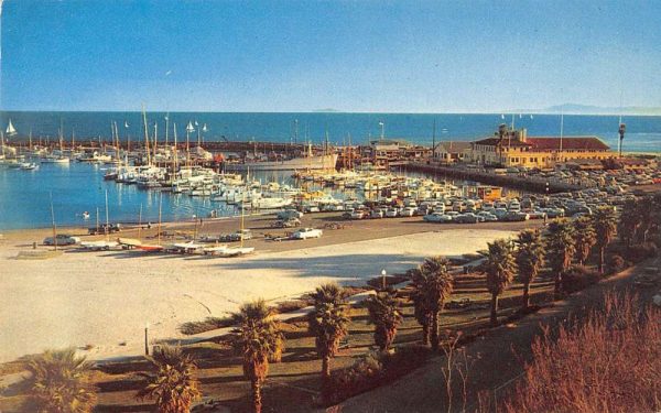 Santa Barbara California Yacht Harbor & Naval Training Ctr vintage pc ZA441412