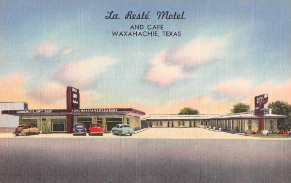 Waxachie Texas Le Reste Motel Linen Vintage Postcard JF235308