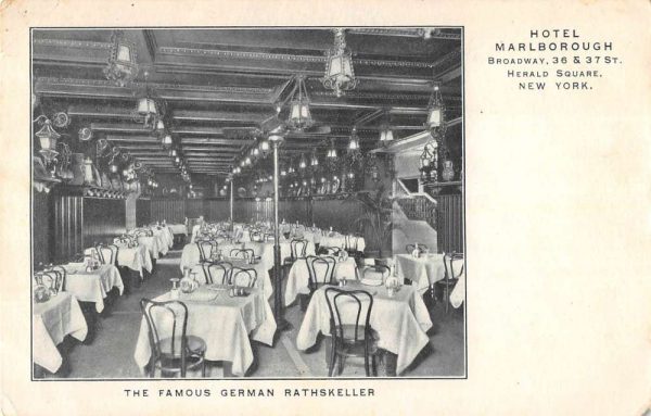 New York New York German Rathskeller at Hotel Marlborough antique pc ZC548661