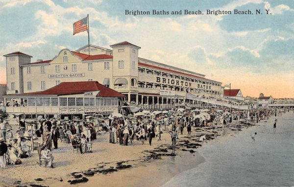 Brighton Beach New York scenic view Brighton Baths & Beach antique pc ZC548674