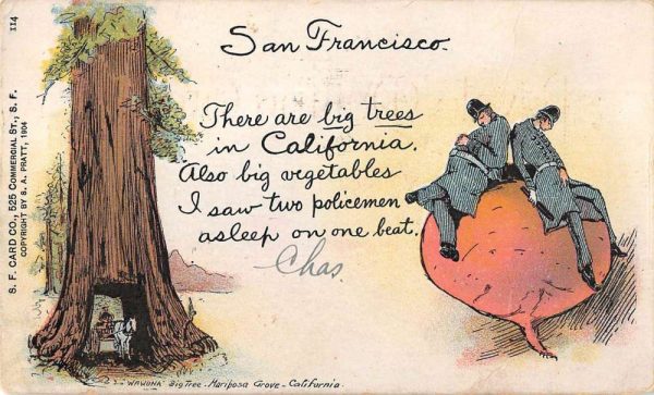 San Francisco California vegetable exaggeration officers antique pc ZC548765