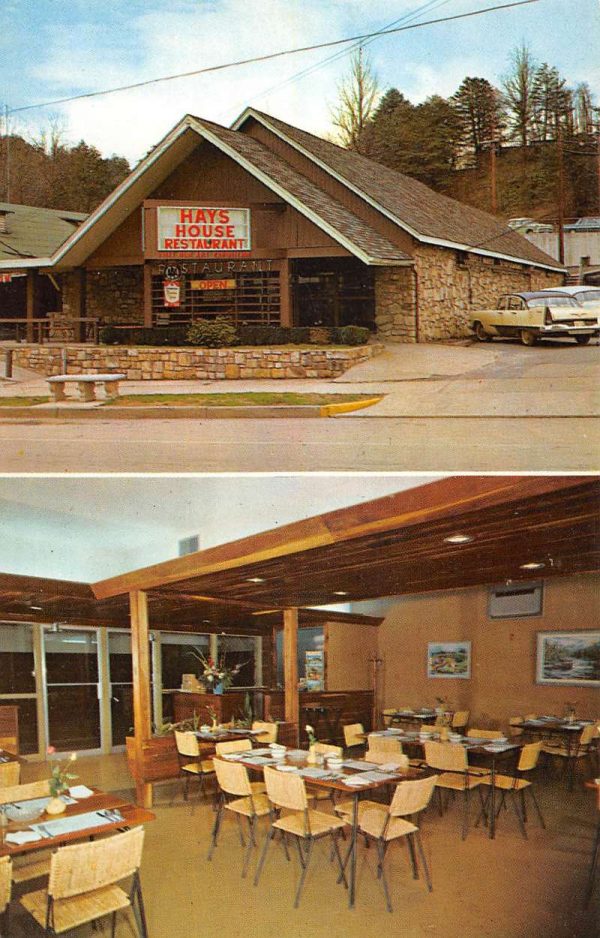 Gatlinburg Tennessee multi-views Hays House Restaurant vintage pc ZC548828