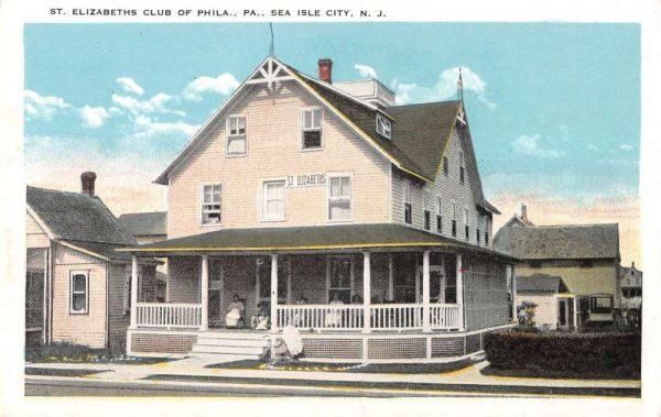 Sea Isle City New Jersey view of St Elizabeths Club antique pc ZC548955