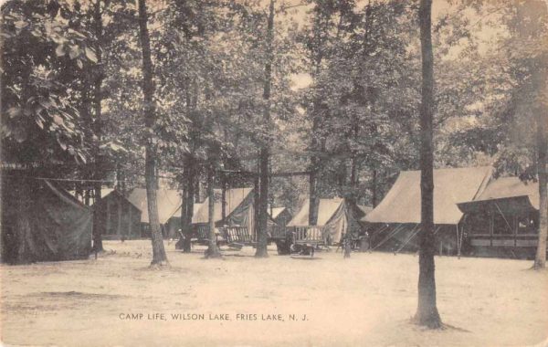 Fries Lake New Jersey Camp Life Wilson Lake Vintage Postcard JH230429