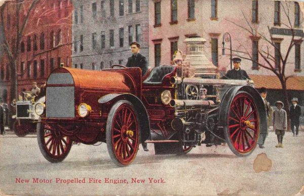 New York City New Motor Propelled Fire Engine Vintage Postcard JH230592