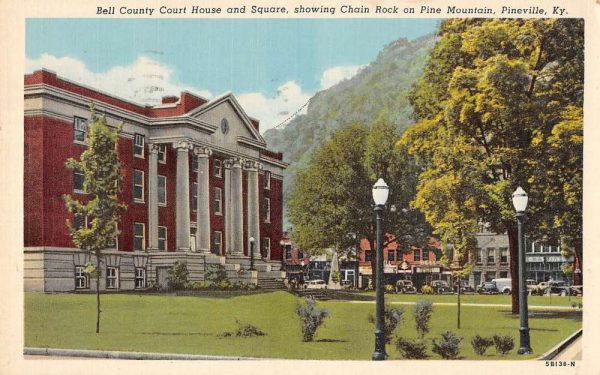 Pineville Kentucky Bell Co Court House & Public Square antique pc ZC549113