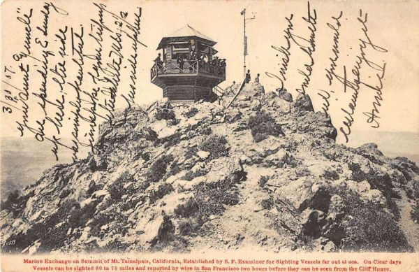 Mt Tamalpais California view of marine exchange on summit antique pc ZC549251