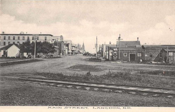 Langdon North Dakota Main Street Vintage Postcard JI657182