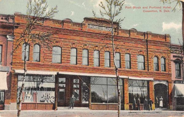 Casselton North Dakota Port Block and Portland Hotel Vintage Postcard JI657250