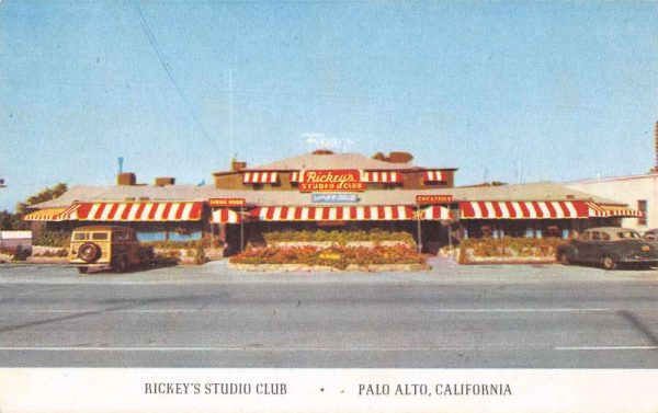 Palo Alto California Rickey's Studio Club Vintage Postcard JI658026