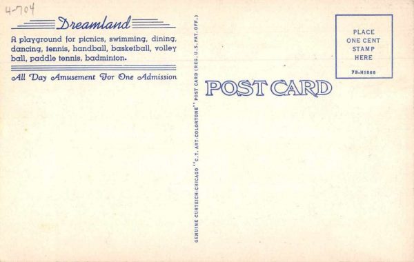 Kenova West Virginia Dreamland Tennis Courts Swimming Pool Postcard JI658359 - Image 2