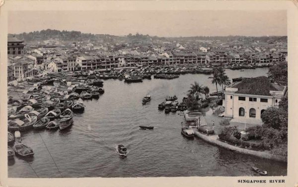 Singapore Malaya River Scenic View NBC Newsfilm Reporter Real Photo PC JI658413