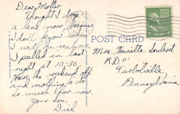 Havelock North Carolina Cherry Theatre Vintage Postcard JI658460 - Image 2