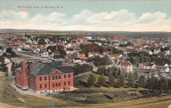 Mandan North Dakota Birds Eye View Vintage Postcard JI658463