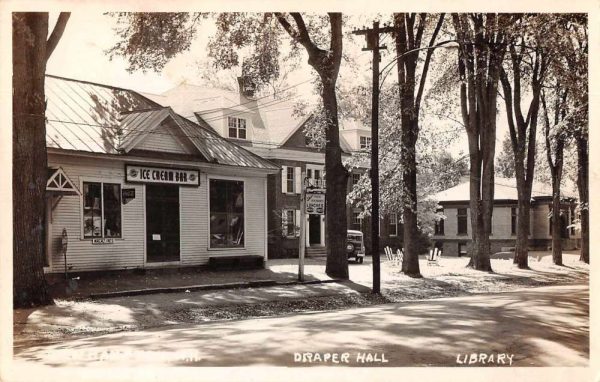 New Hampton New Hampshire Draper Hall Library Ice Cream Real Photo PC JJ658605