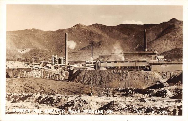 Spokane Washington birds eye view Bunker Hill Smelter real photo pc ZE686133