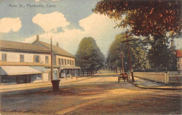 Plantsville Connecticut horse and buggy on Main Street antique pc ZE686146