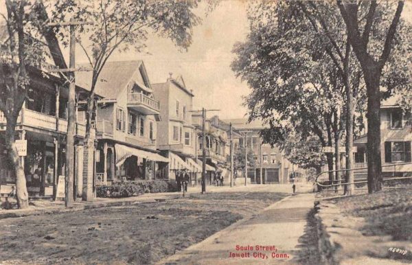 Jewett City Connecticut Soule Street Vintage Postcard JJ658745